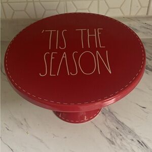 Red 'Tis the Season Cake Stand